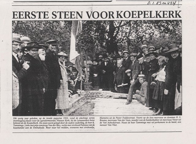 Eerste steen koepelkerk leeuwarden Karsjen Ytzens Tamminga (N2)