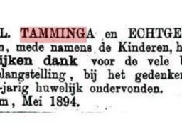 IJtzen L. Tamminga bedank 50 jarig huwelijk