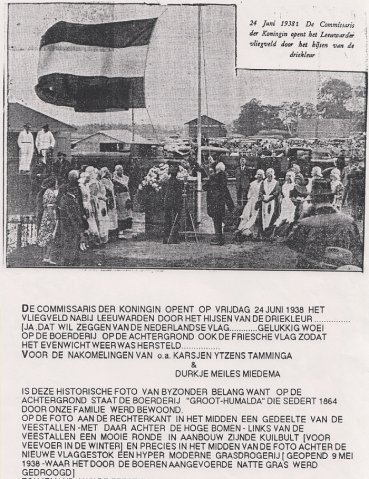 Opening Leeuwarder vliegveld met op de achtergrond boerderij Groot Humalda